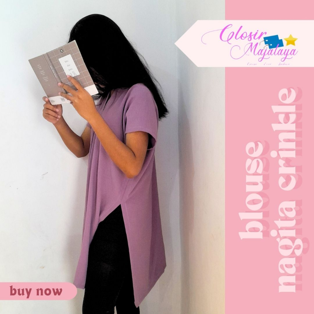 LONG SQUARE NAGITA CRINKLE AIRFOW / ATASAN PEREMPUAN BLOUSE BAJU NAGITA TERBARU