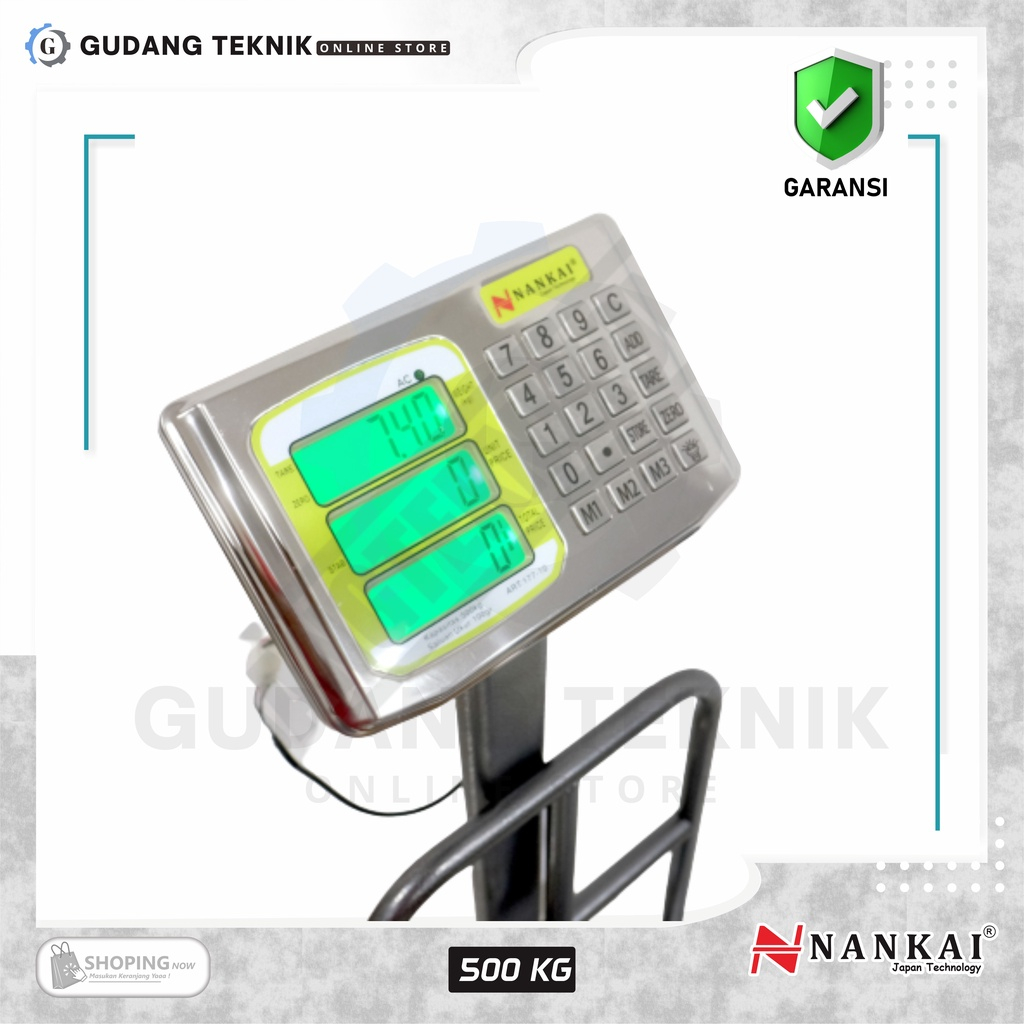 Timbangan Duduk Digital Rail 500Kg NANKAI / Digital Scales Double Display Timbangan Digital Duduk Kapasitas 500 Kg NANKAI