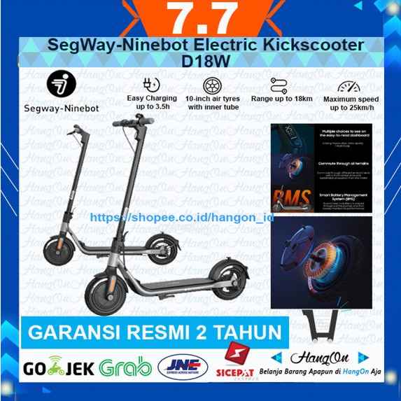 Segway Ninebot D18W Kick Scooter Electric Skuter Listrik Lipat Resmi