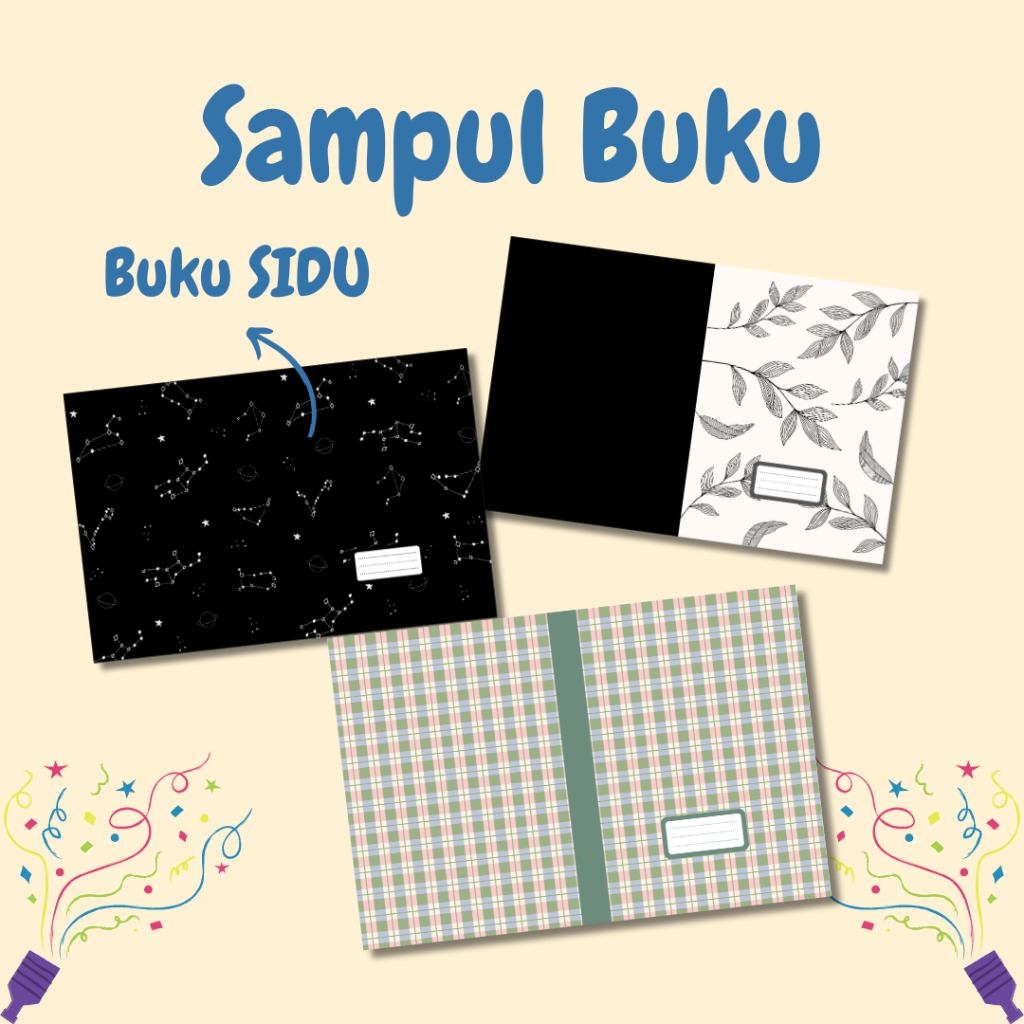 

[SIDU A5] PART 2 Sampul Buku Motif Ukuran Buku Tulis Standar Sidu A5 Sampul Aesthetic - Custom Desain Sendiri