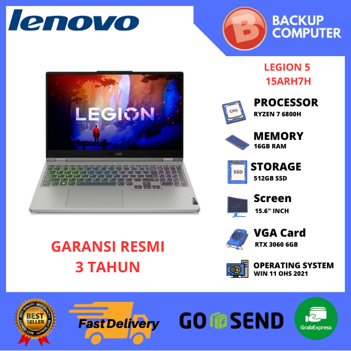 LAPTOP LENOVO Legion 5 15ARH7H 82RD0013ID Ryzen 7 6800H