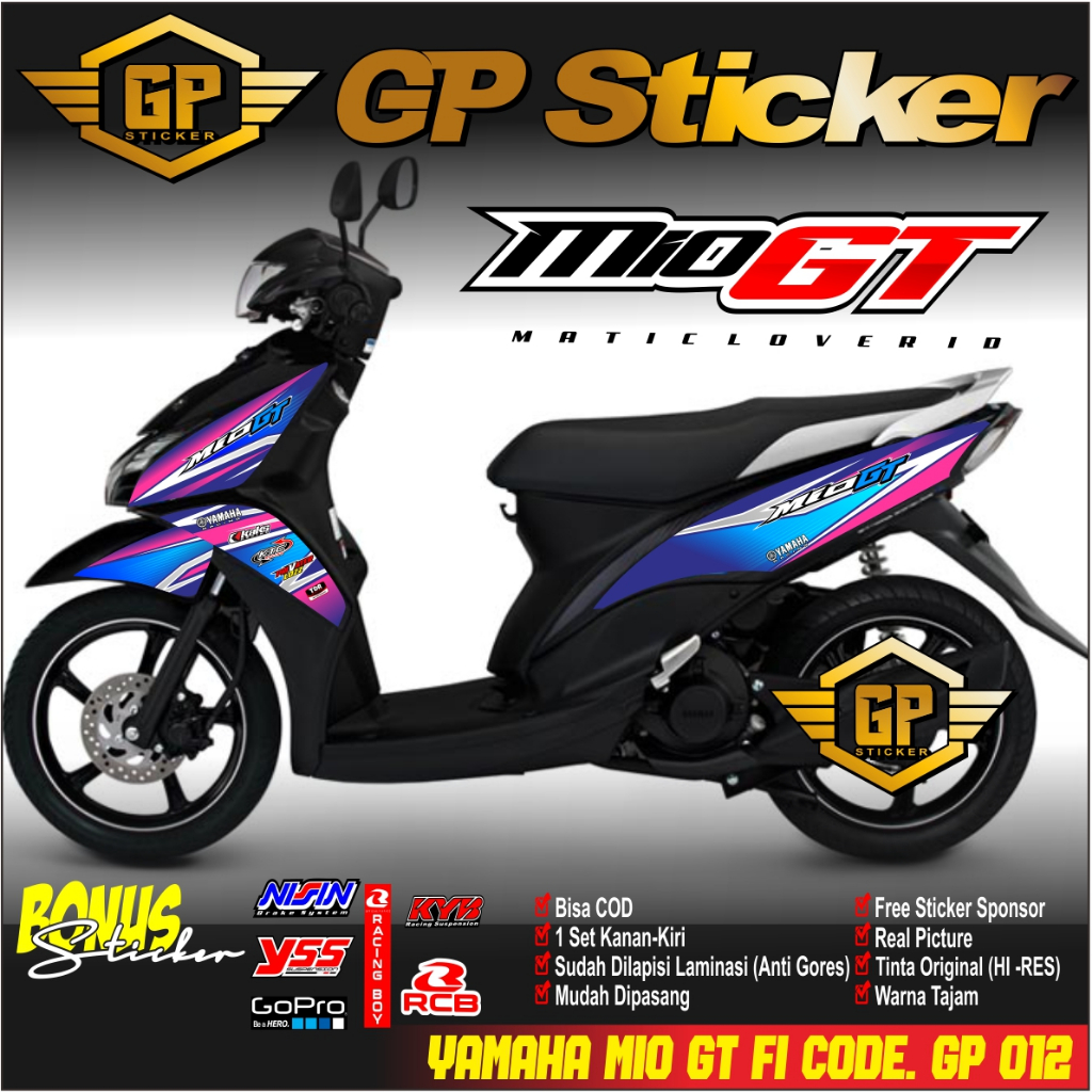 (COD) Striping MIO GT- Stiker Sticker Variasi List  Motor Yamaha MIO GT Motif - Racing GP 012