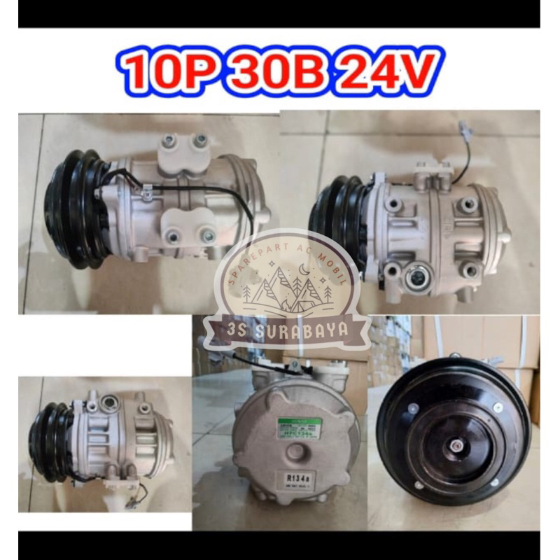 Kompresor 10P30B 10p30 24 Volt Minibus Ac Mobil Ac Truk
