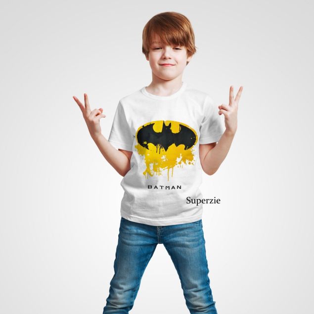 Kaos Anak Distro Premium Oblong Lengan Pendek Laki-Laki Cowo Superhero BATMAN BERCAK PUTIH threepoint tsaiby RG Kidswear