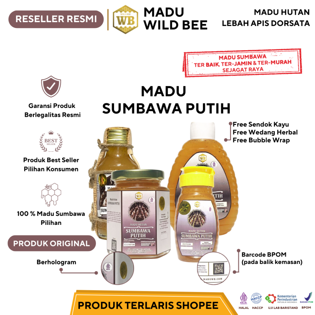 

Madu Hutan Sumbawa Putih / Apis Trigona - Madu Asli Murni Bersertifikat