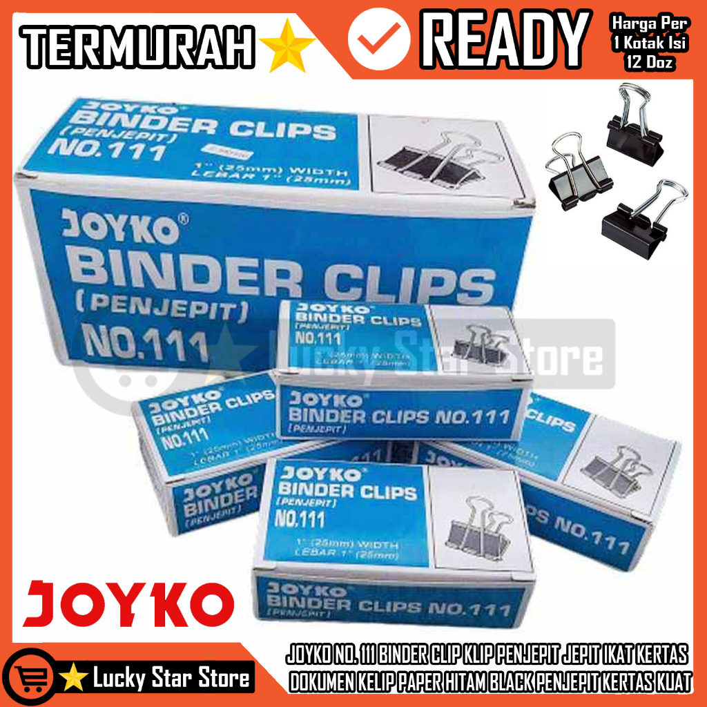 

BINDER CLIP KLIP BINDER PENJEPIT KERTAS JOYKO NO. 111KLIP PENJEPIT KERTAS PAPER CLIP UKURAN SEDANG BEBAS KARAT CLIPS KLIP PENJEPIT JEPIT KERTAS FILE BERKAS PENTING DOKUMEN SEKOLAH KANTOR LAMARAN KERJA PAPER KELIP CELIP CELIPS KELIPS HITAM ITAM BLACK J