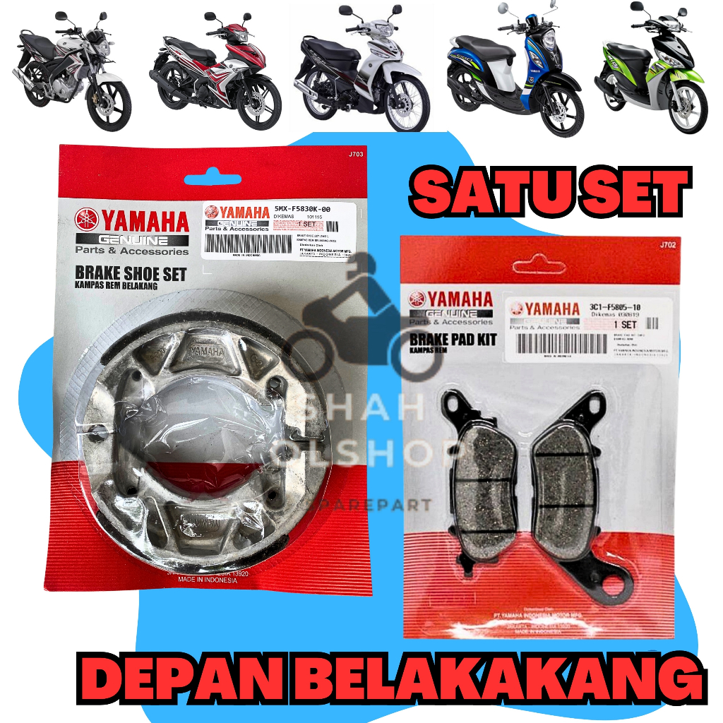 KAMPAS REM VIXION OLD VEGA ZR  JUPITER MX MIO SMILE SOUL FINO XEON MIO J / SET KAMPAS REM DEPAN BELAKANG MIO J XRIDE FINO 5mx + 3c1