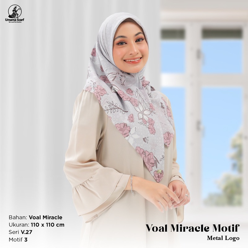 PART 1 (V.27) SEGIEMPAT VOAL MIRACLE MOTIF ICON METAL LOGO UMAMA SCARF