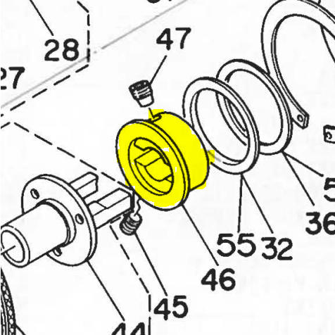 Slow Speed Puley Shaft 135-04600 Original Taiwan Mesin Jahit Bartack YX-1850/LK-1850