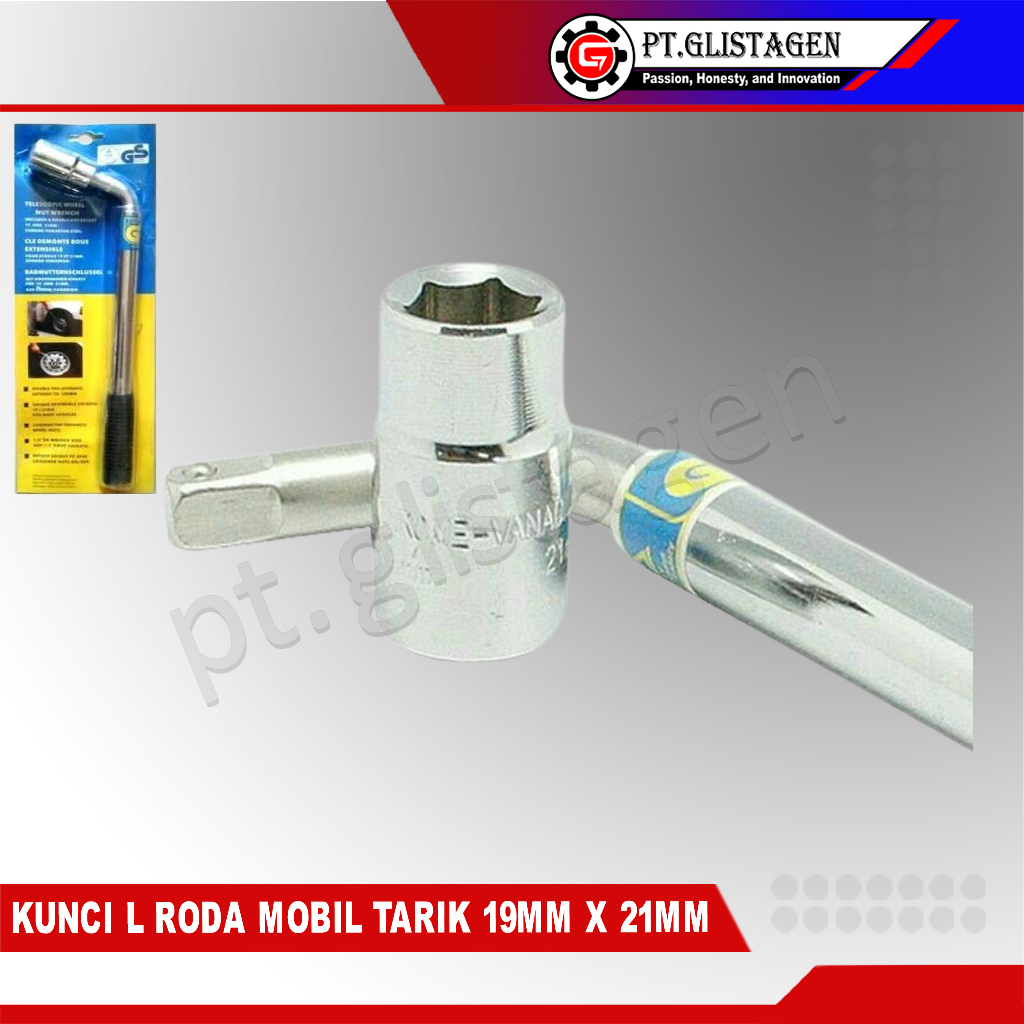 Kunci Roda Tarik 19mm X 21mm / Kunci Roda Mobil 19mm X 21mm / Kunci Roda L Tarik 19mm X 21mm