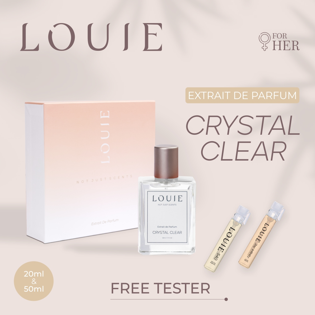 Louie Inspired Extrait De Parfum Parfume Perfume Farfum Parpum Minyak Wangi Crystal Clear Edp Mini kecil Travel Size Fresh Unisex Premium Lokal Mewah Wanita Perempuan Pria Cowok Awet Original Tahan Lama Dan Wangi 24 Jam Perempuan Pria Cowok 20 50 ml