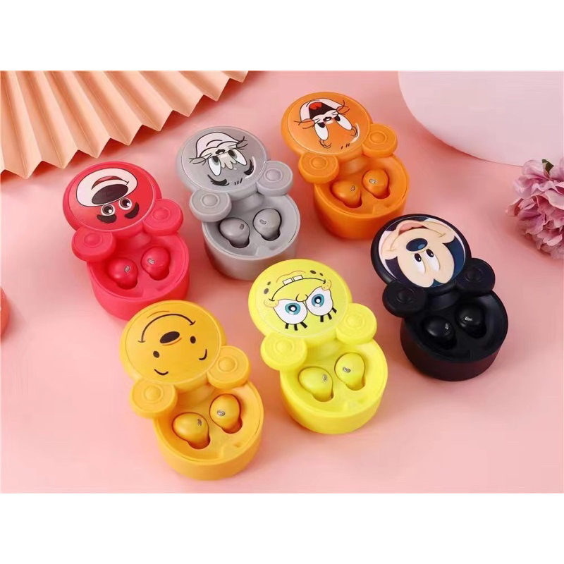 Wireless Earphone TWS T1 - CARTOON  Headset Bluetooth TWS T-1 V5.3 Hifi Stereo