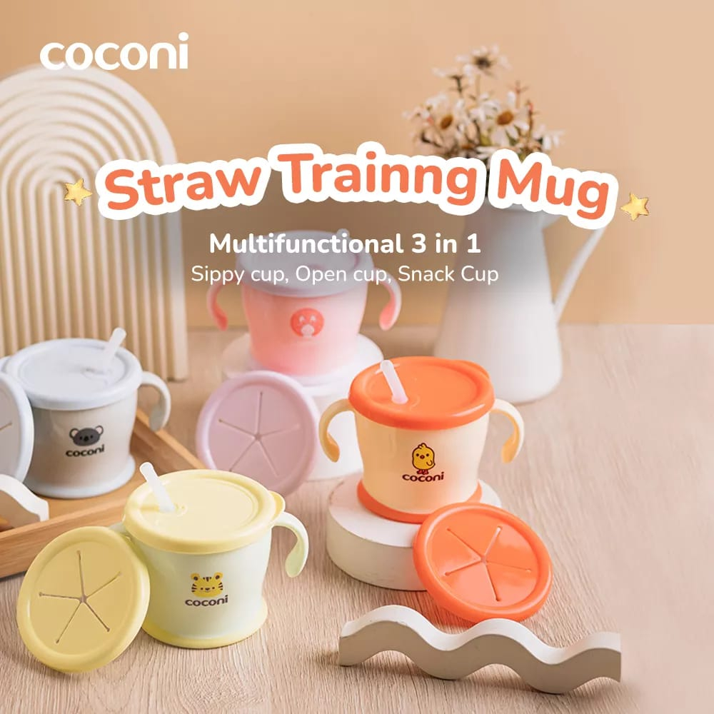 Coconi Early Age Straw Training Mug - Gelas Sedotan Anak