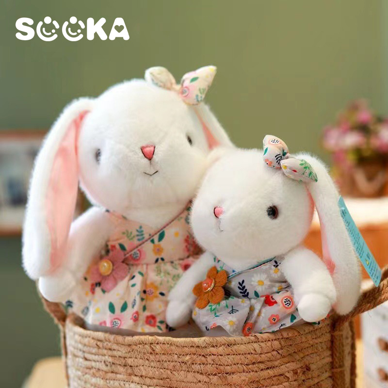 Boneka Kelinci Sooka Dengan Motif Bunga Lucu Menggemaskan, Boneka Kelinci Anak Cocok Untuk Hadiah Ulang Tahun 25 Cm SK-GDG1145