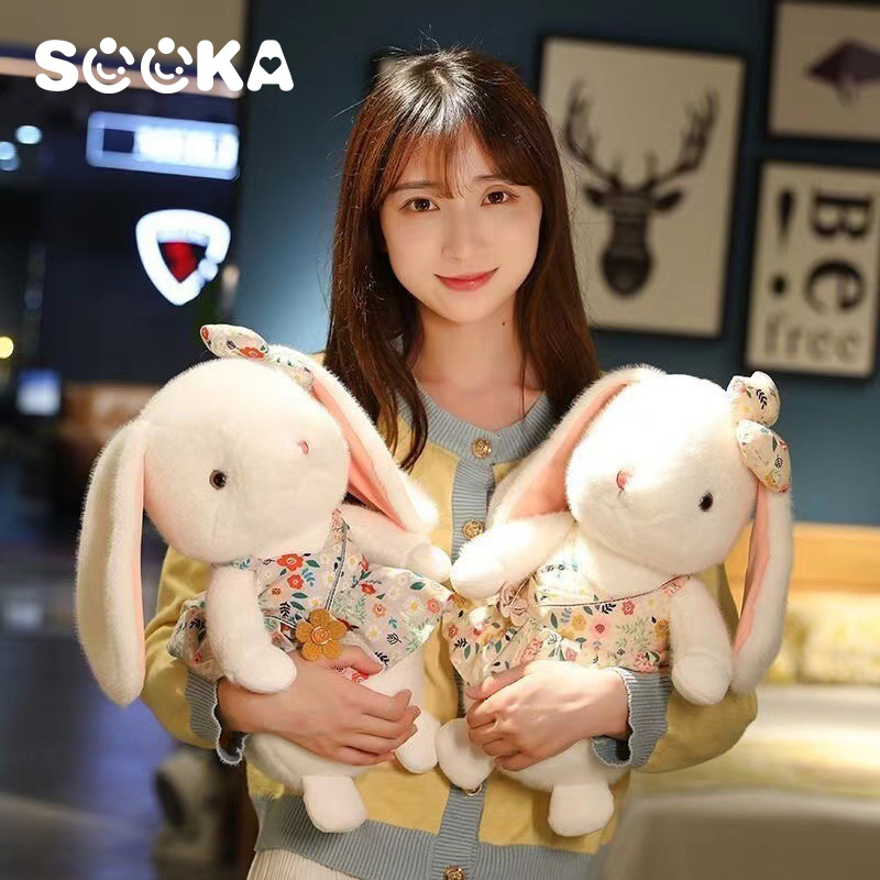 Boneka Kelinci Sooka Dengan Motif Bunga Lucu Menggemaskan, Boneka Kelinci Anak Cocok Untuk Hadiah Ulang Tahun 25 Cm SK-GDG1145