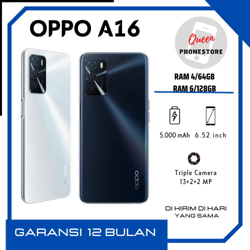 HP OPPO A16 RAM 6/128GB GARANSI 1 TAHUN