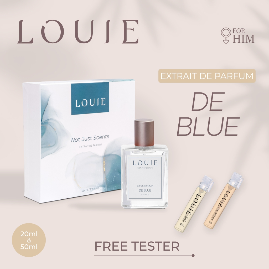 Louie Inspired Extrait De Parfum Parfume Perfume Farfum Parpum Minyak Wangi De Blue Edp Mini kecil Travel Size Fresh Unisex Premium Lokal Mewah Wanita Perempuan Pria Cowok Awet Original Tahan Lama Dan Wangi 24 Jam Perempuan Pria Cowok 20 50 ml