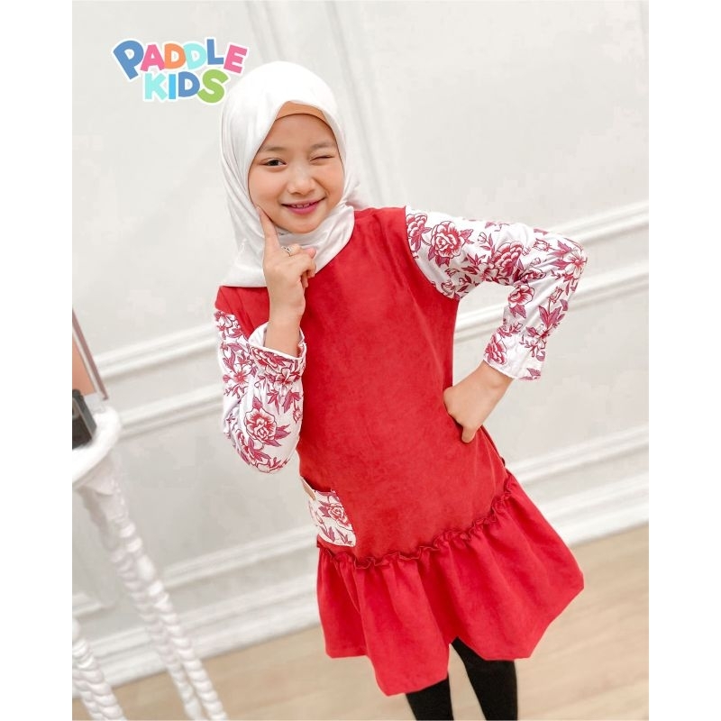 WHITISH TUNIC BY PADDLEKIDS / tunik anak corduray by paddle kids merah