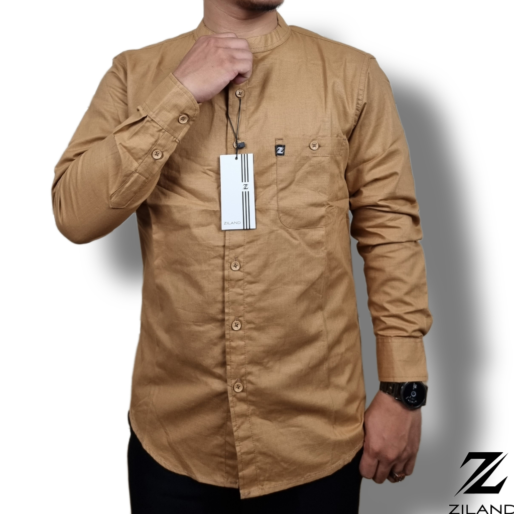 Kemko Dewasa ZILAND 009 Kemeja Koko Pria Lengan Panjang Polos Katun Sigaret Premium Ada Ukuran Jumbo High Quality