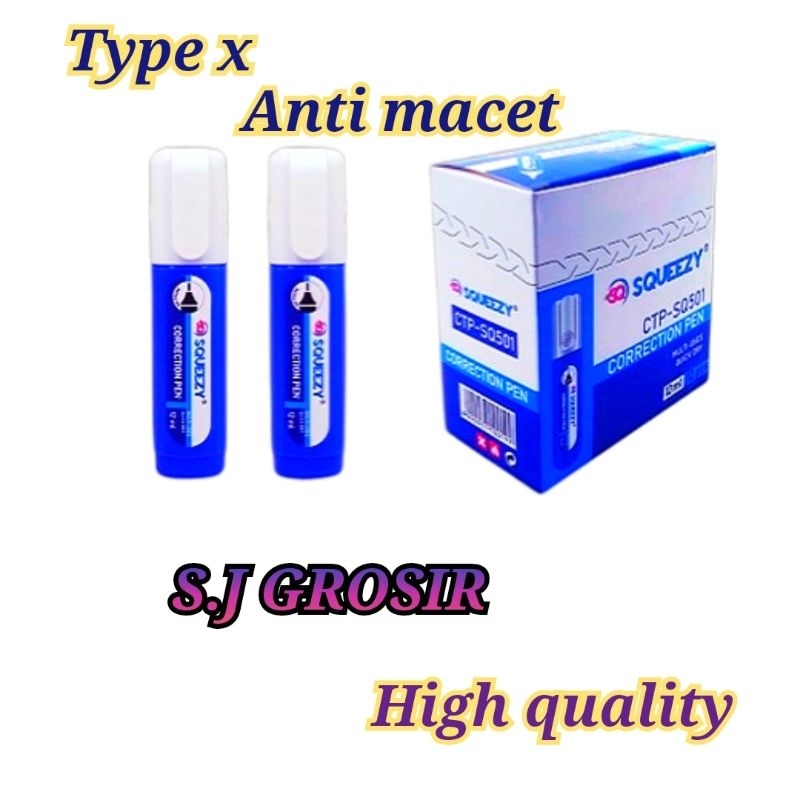 

Tip-ex cair cepat kering Correction Pen Squeezy / Tipe x Squeezy