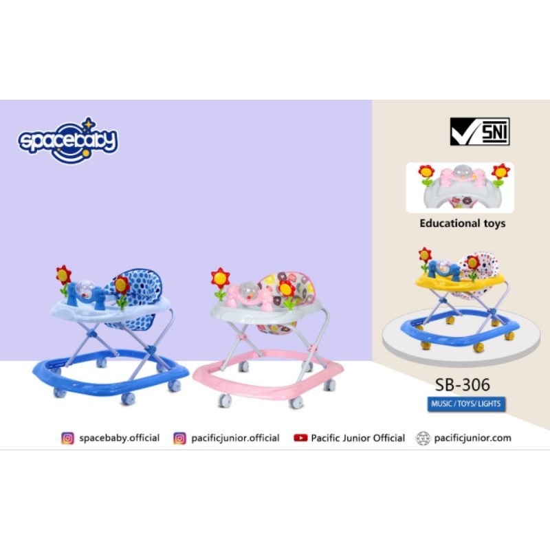 READY BISA COD BABYWALKER SPACEBABY SB306 ADA MUSIK DAN MAINAN