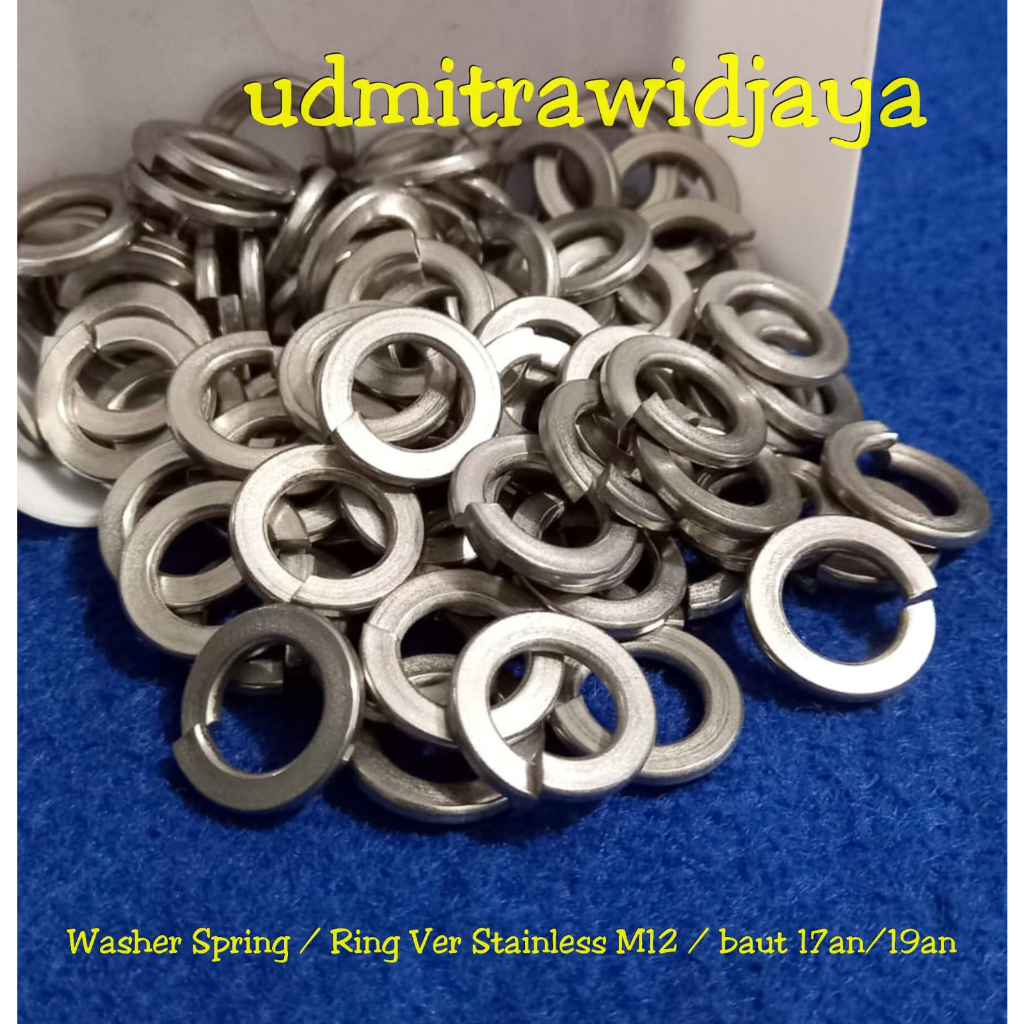 Ring Ver Stainless ring pir washer spring WL washer lock M12 12mm baut 17an 19an ring pengunci baut model ver spring washer ring verr stenlis