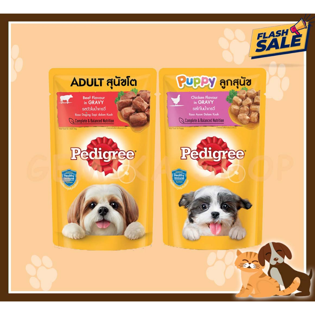 MAKANAN ANJING PEDIGREE POUCH 130GR ( ADULT / PUPPY )