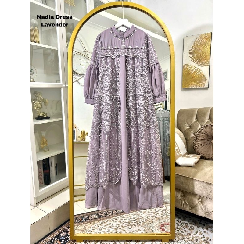 Gamis Nadia Dress Tile kombinasi Seruty Baby Doll / Gamis Pesta / Gamis / Gamis Terbaru / Gamis Tile / Gamis Kondangan / Gamis Seragaman Keluarga / Gamis wisuda / Gamis Modern / Gamis mutiara / Gamis Seruty / Gamis Pengantin