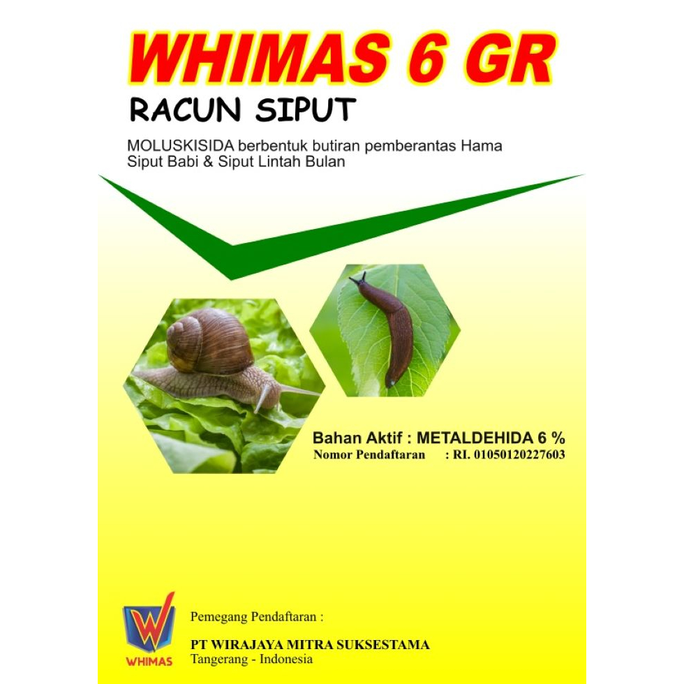 Racun Siput Keong Bekicot / Racun Pembasmi Siput / Moluskisida Whimas 6 GR  250 gr