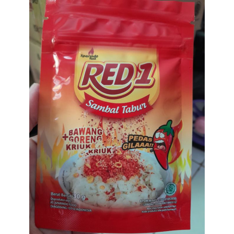 

RED 1 SAMBAL TABUR + BAWANG GORENG kemasan 30 gram