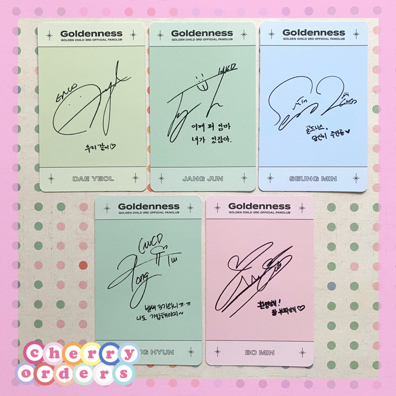 (MEMBER SET) Golden Child : Goldenness 3rd Official Fanclub Kit Daeyeol Jangjun Seungmin Donghyun Bomin