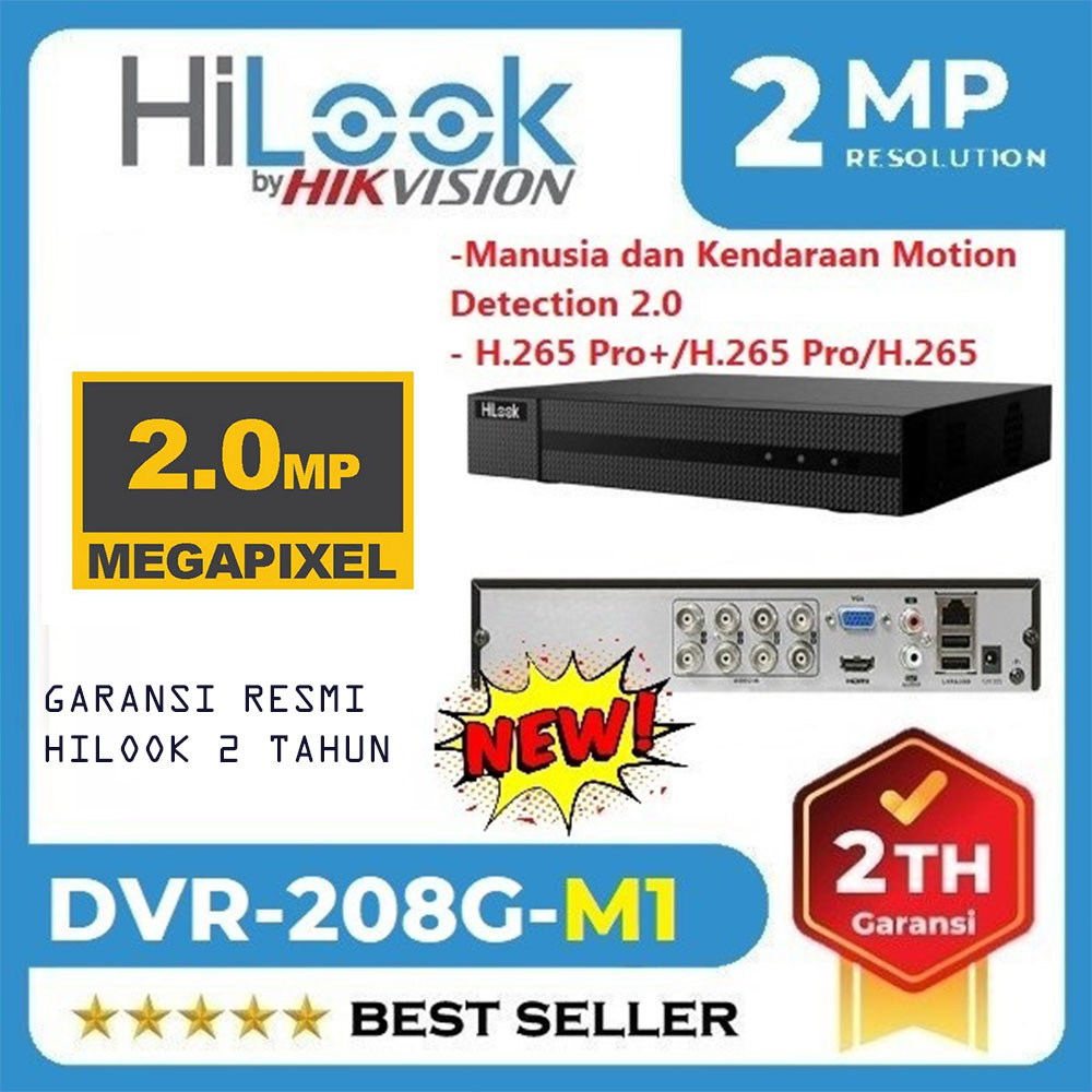 DVR-208G-M1 - DVR HILOOK by Hikvision 8 CHANNEL 1080P 2MP - SURABAYACCTV