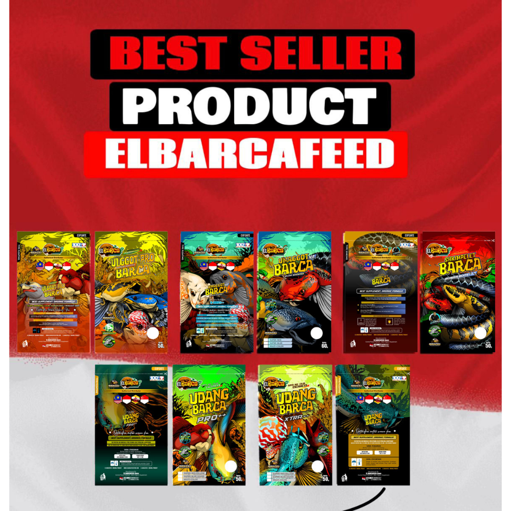 UDANG BARCA Xtra++ [RED-YELLOW BOOSTER] UDANG KERING BESAR untuk ikan &gt; 20 cm keatas PUSH SUPER RED-YELLOW-GOLD-ALBINO COLOR - Pakan Pelet Ikan Channa, Koki, Arwana, Louhan, Koi &amp; ikan hias lainnya