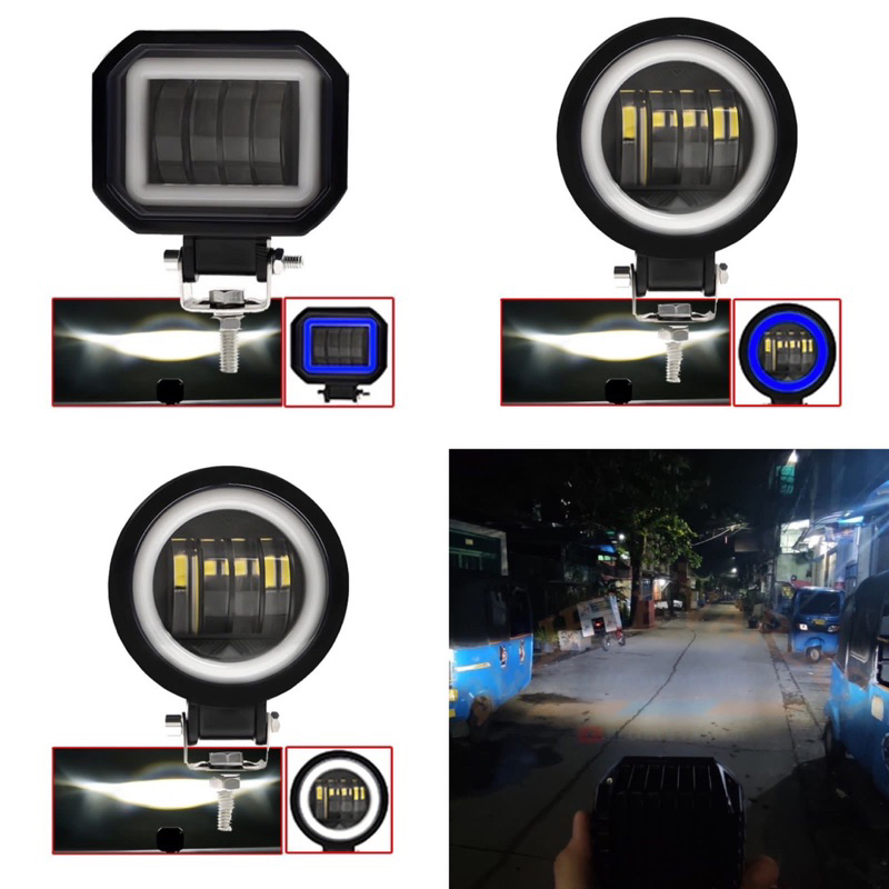 COD Lampu Tembak Sorot LED 6D 4 Mata Lensa Lampu Depan Daymaker Kotak CWL CREE universal motor mobil