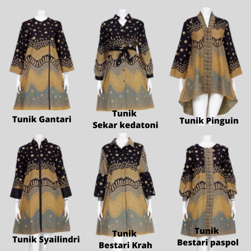 Couple Baju Batik Sarimbit Motif Abstrak Ombak #hitam