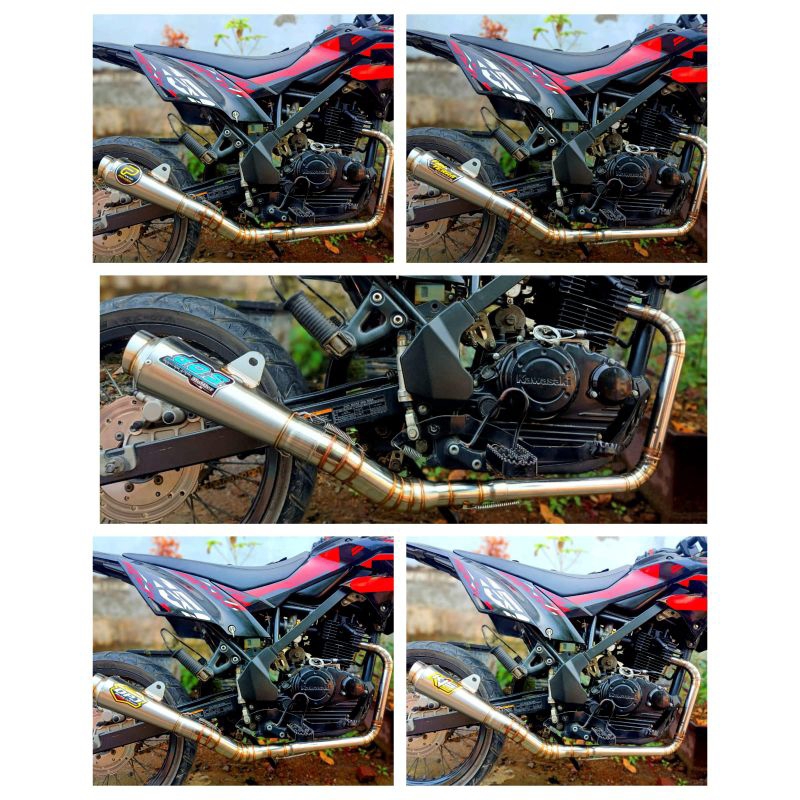 knalpot racing CRF KLX kolong bawah DOS PEKAJAMAN FANTERA DPJ KJS