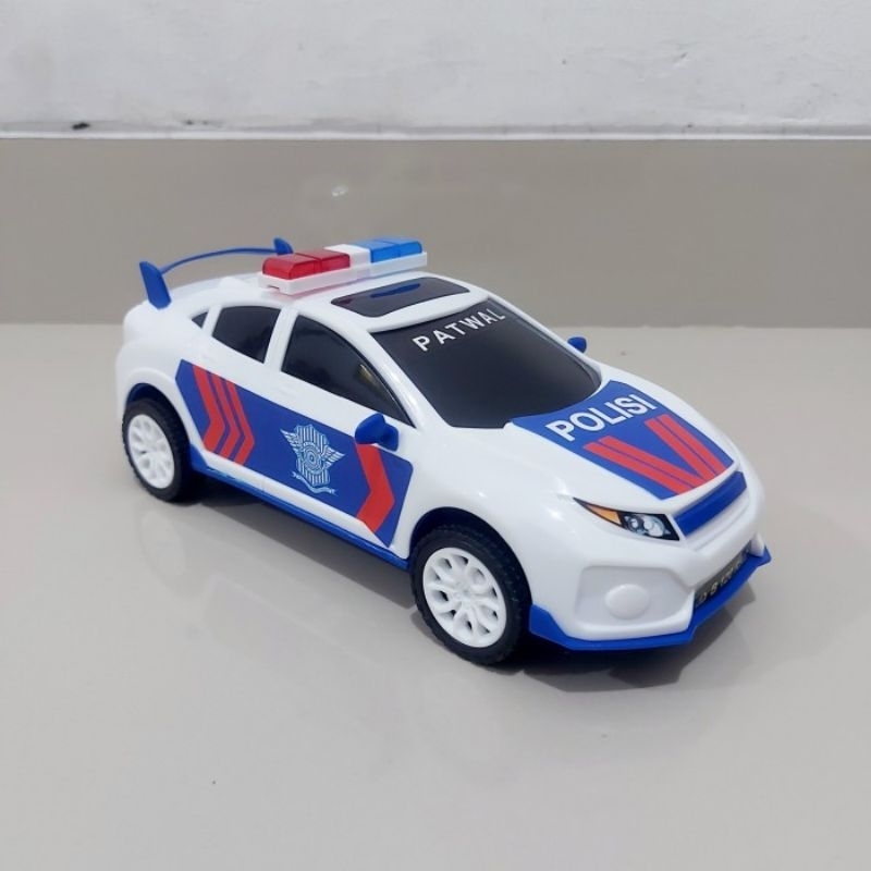 mainan mobil patroli polisi - miniatur mobilan police sedan anak laki cowok