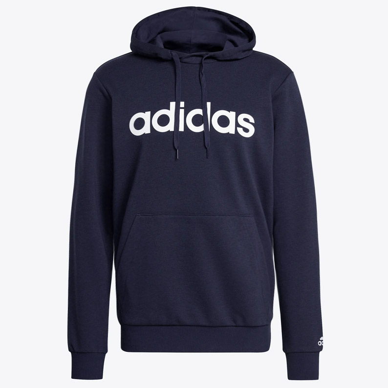 Jaket Adds Essentials French Terry Linear Logo Hoodie Navy GK9066 ORIGINAL