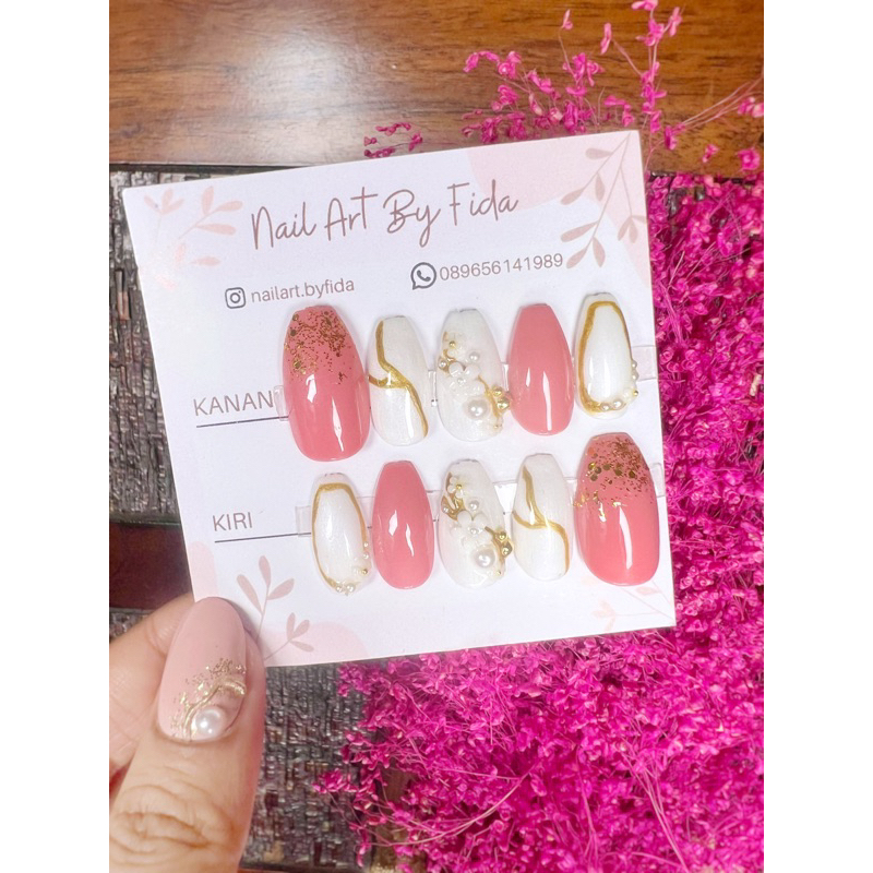 NAIL ART WEDDING / NAIL ART SIMPEL / KUKU PALSU / KUKU PALSU WEDDING