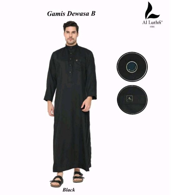 AL-LUTHFI | JUBAH / GAMIS DEWASA BLACK SERIES