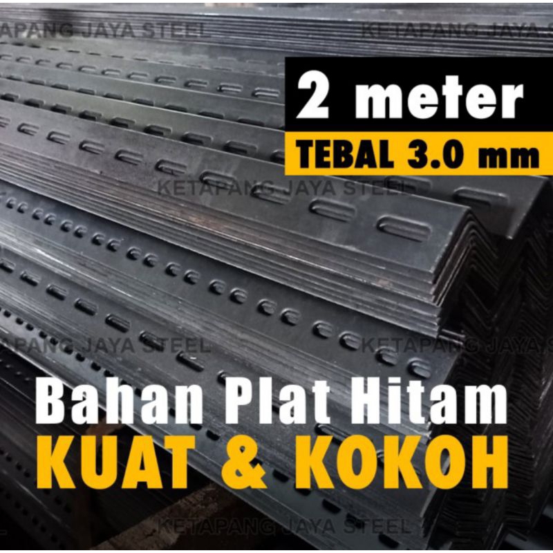 Buy_Mint Besi Siku Lubang Hitam 3Mm, 2 Meter Sangat Kuat &