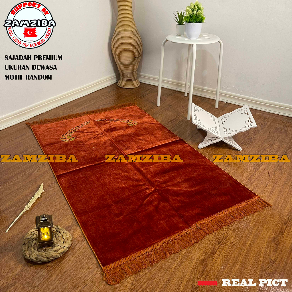 Sajadah Turki Motif Polos Minimalis Ukuran 70x110cm Bahan Tebal Dan Halus Kualitas Premium &gt; Zamziba Sejadah