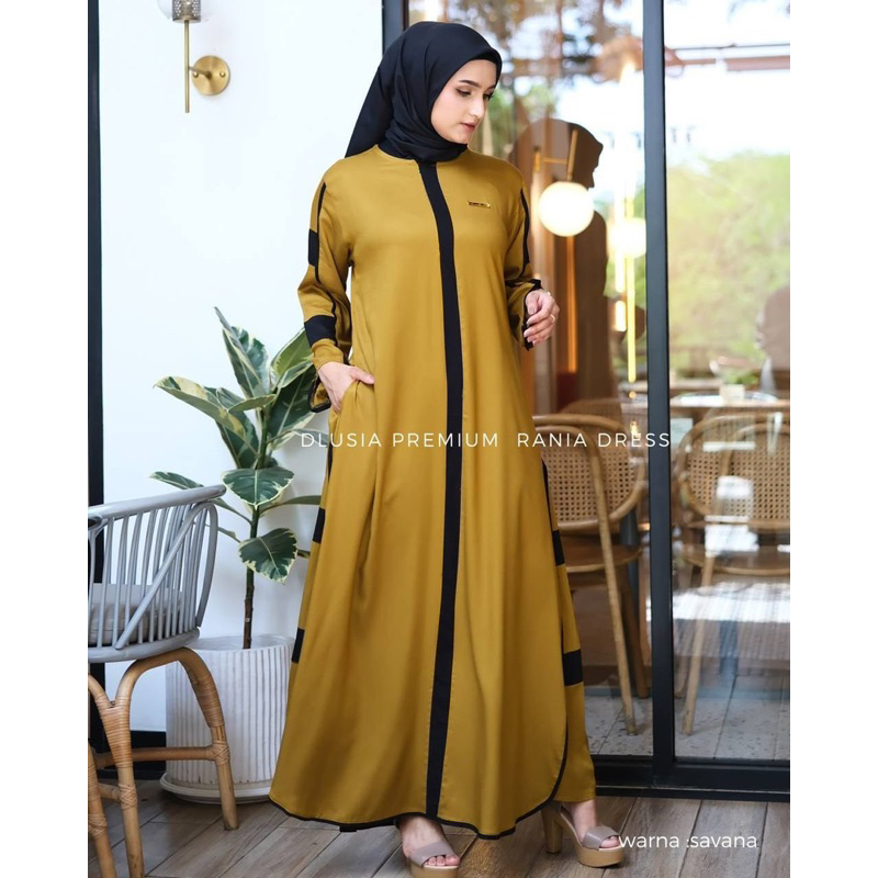 Daster Arab Dlusia RANIA Maxi Dress Gamis Syar'i Premium Twill Big Size