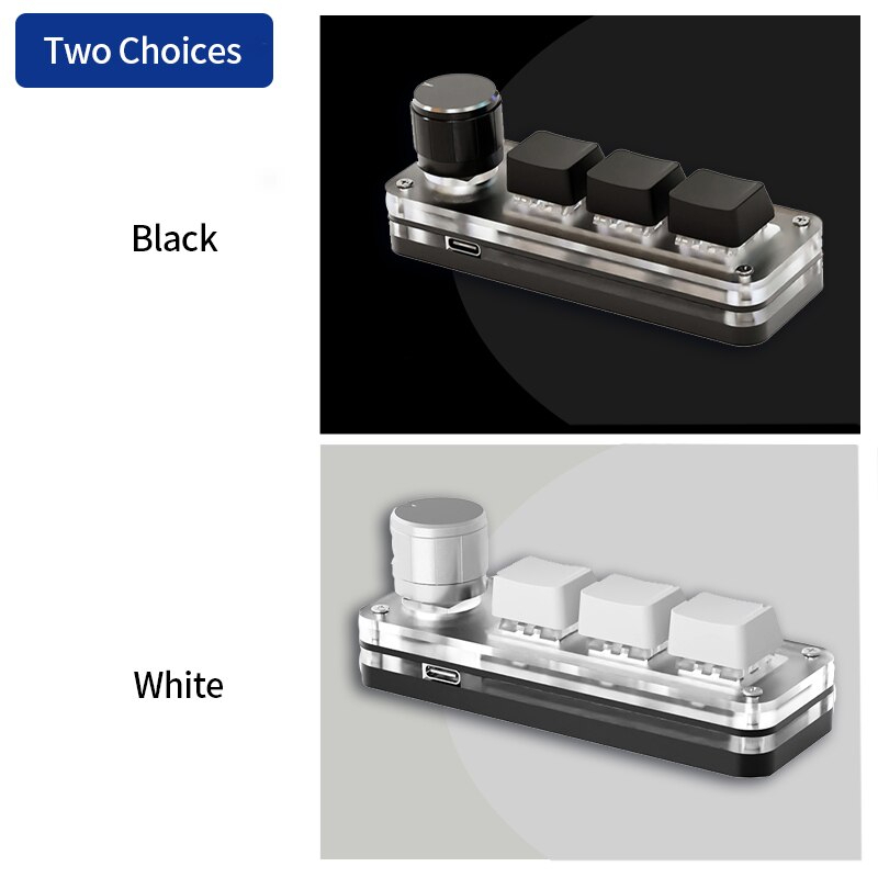 Macropad Macro Mechanical Keyboard RGB Mini Gaming Custom Programming 3 Keys + Knob Keypads Red Switch