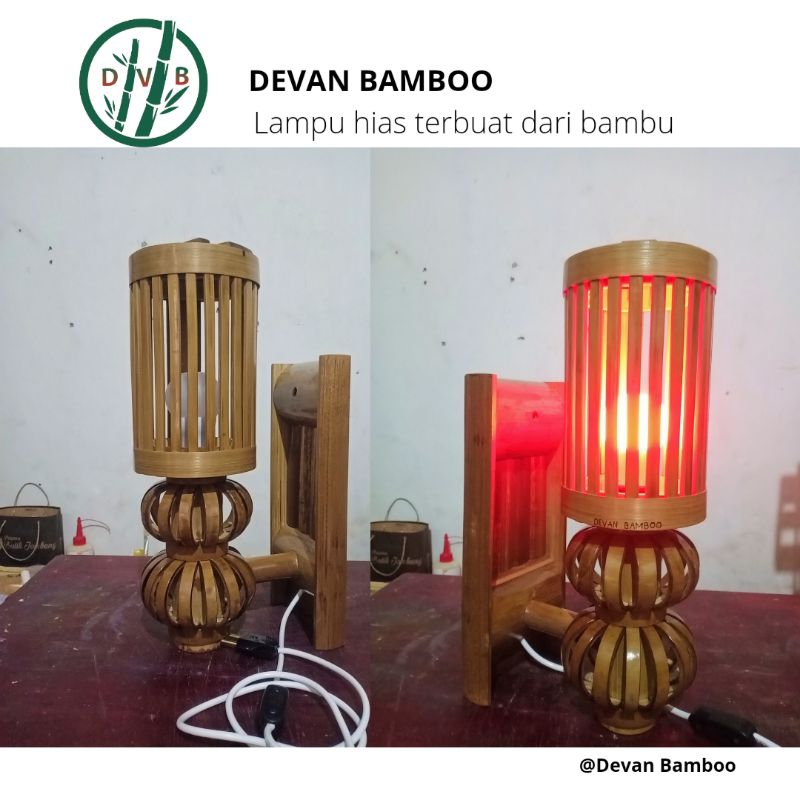 Lampu Hias bambu Lampu Tempel bambu Lampu Teras bambuKerajinan Bambu Devan Bamboo Kerajinan Bambu Un