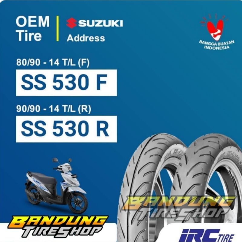 IRC SS 530 TUBELESS/BUKAN TUBELESS (TUBETYPE) BAN LUAR MOTOR MATIC DEPAN F BELAKANG R HONDA BEAT FI 