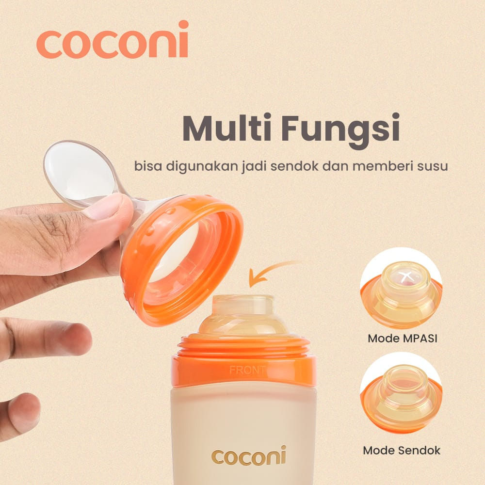 Coconi 120ml Silicone Baby Feeder Spoon - Sendok Silicone Makan Bayi