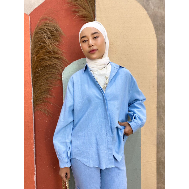 [StageMyFashion] Dami Oversize Top | Top Basic Shirt | Best Seller Oversize | Bahan Linen | Top Sell