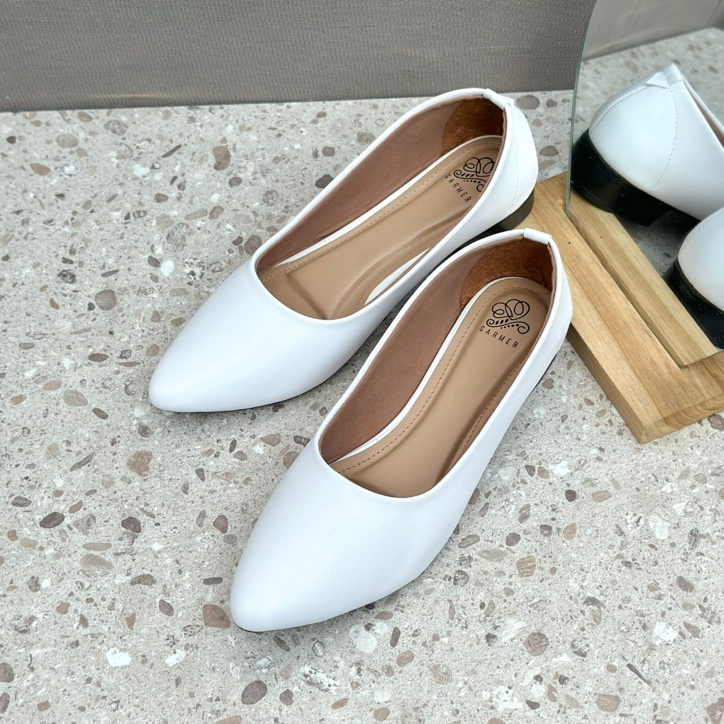 SARMER - LOUREN MULES WHITE