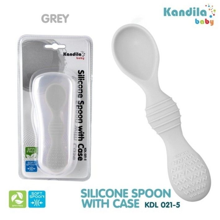 MAK349 KANDILA BABY SILICONE SOUP SPOON WITH CASE KDL021-5